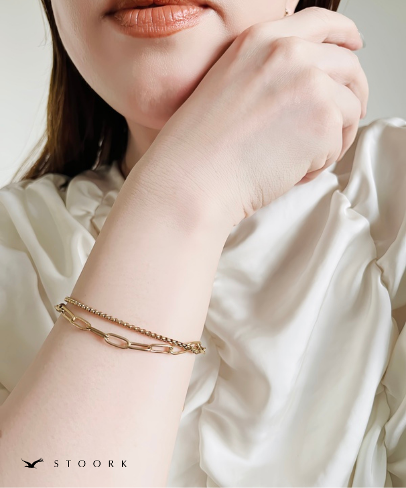 Double Chain Layered Bracelet