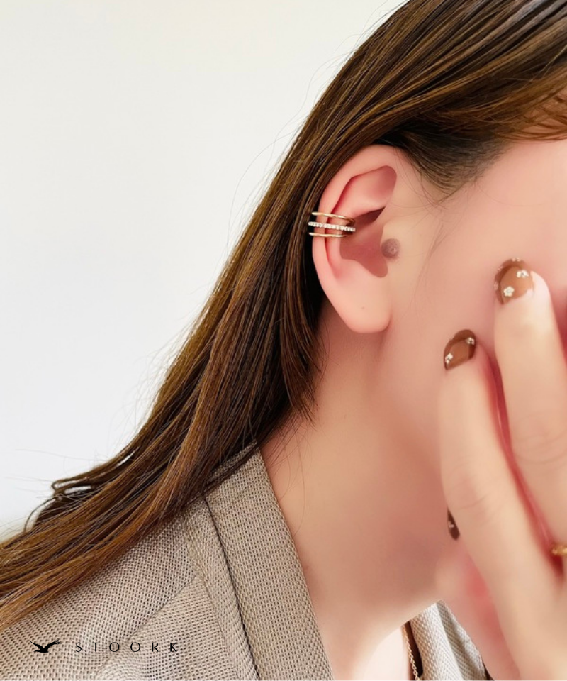 Triple Line Zircon Ear Cuff