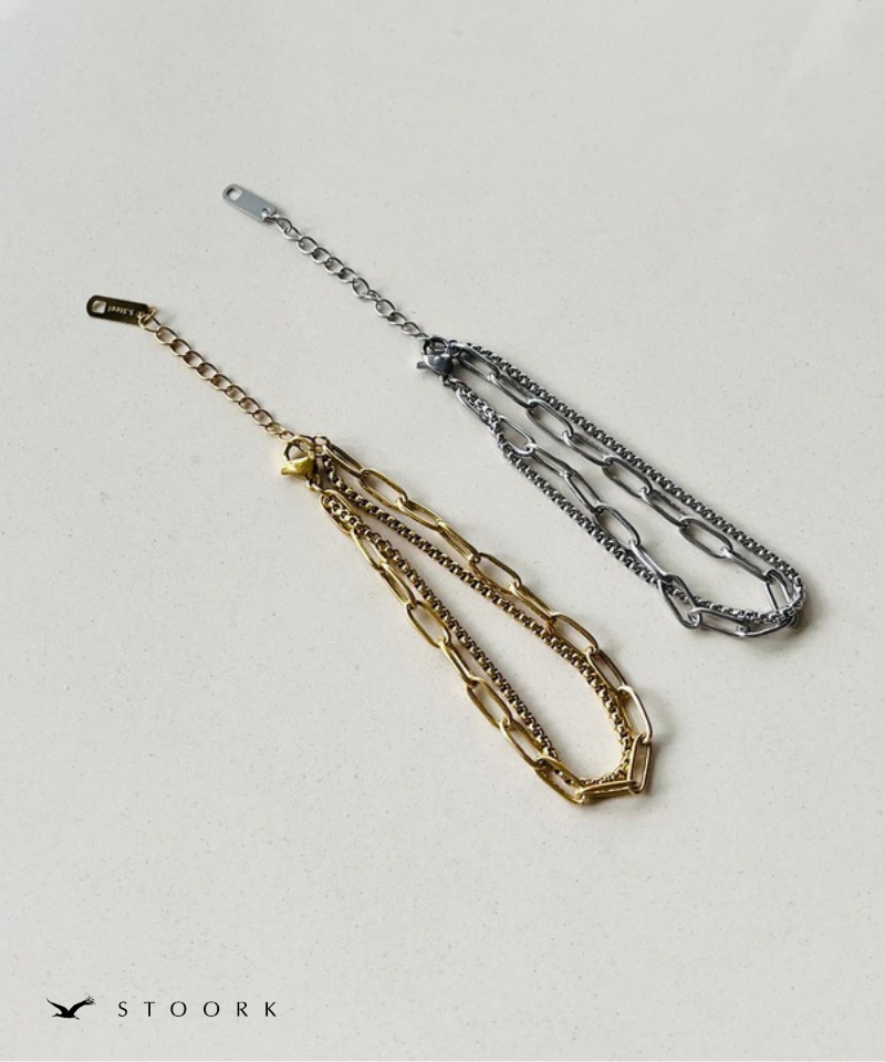 Double Chain Layered Bracelet