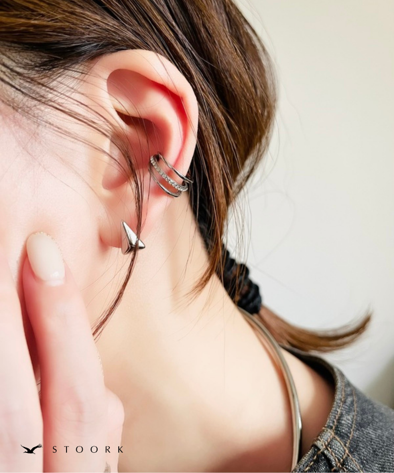 Triple Line Zircon Ear Cuff