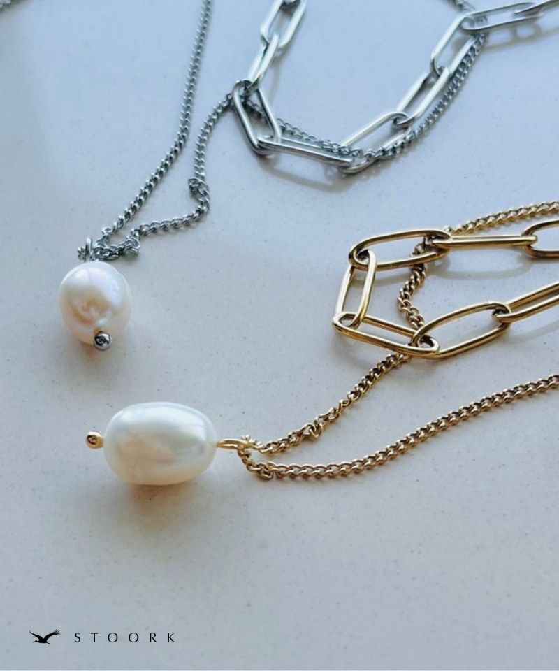 Dual Chain Pearl Necklace