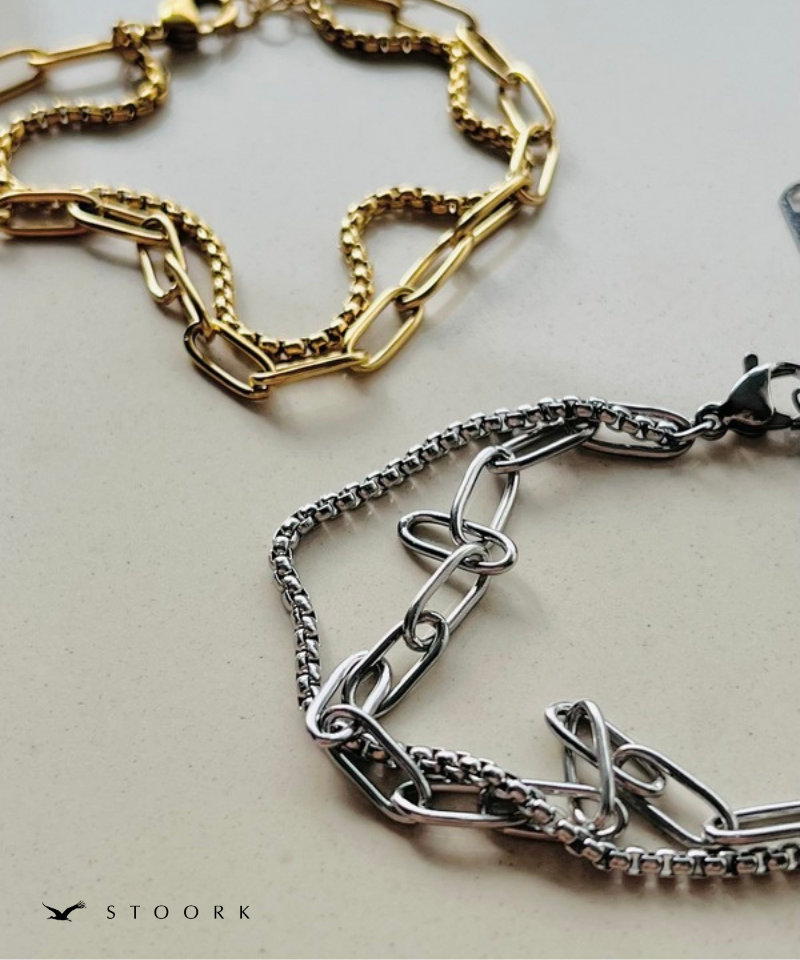 Double Chain Layered Bracelet