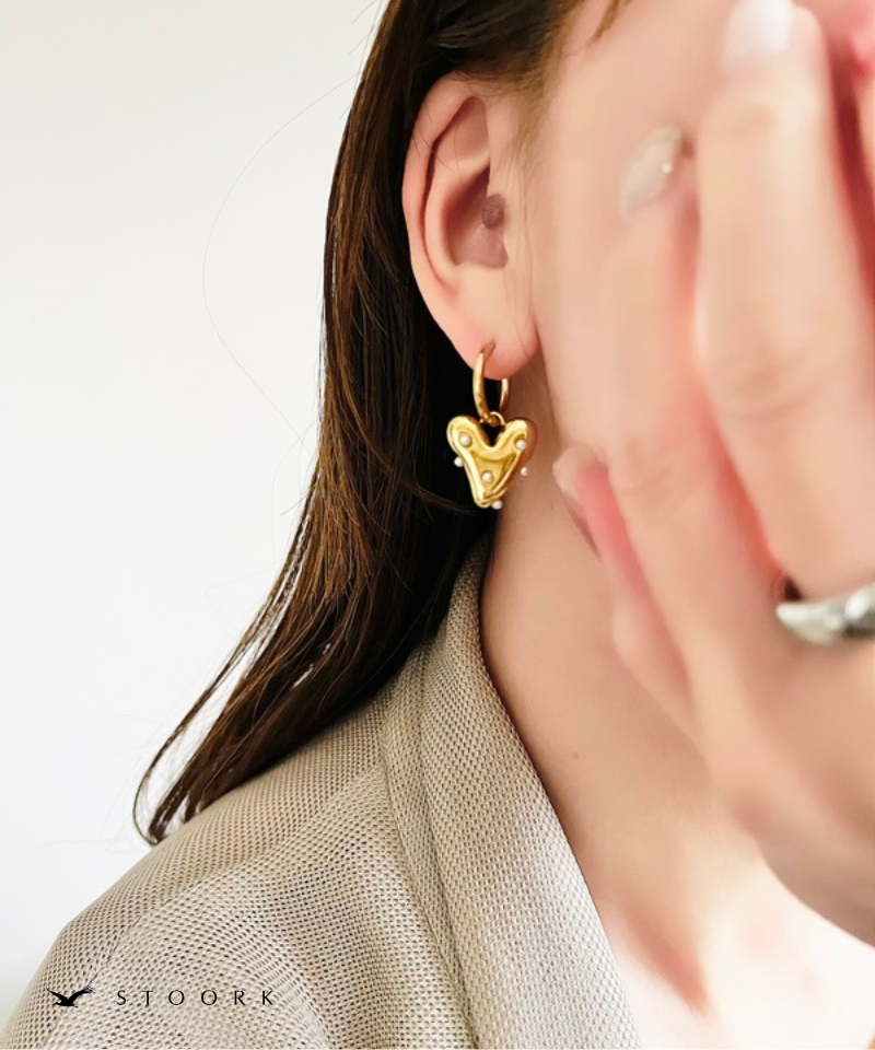 Pearl Dot Heart Pierce