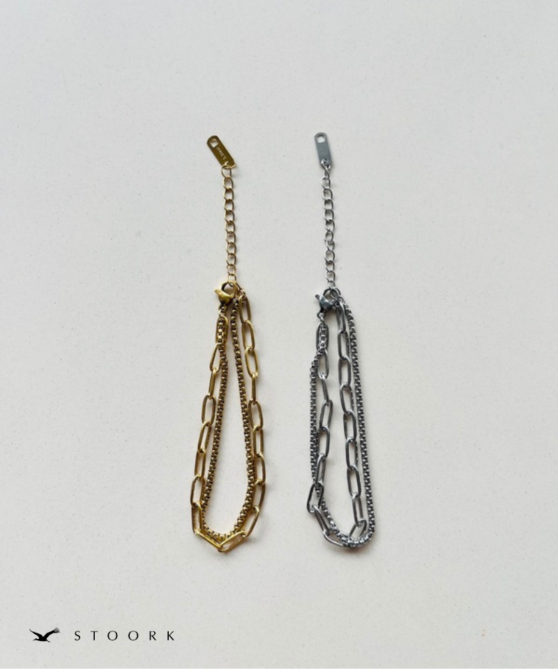 Double Chain Layered Bracelet