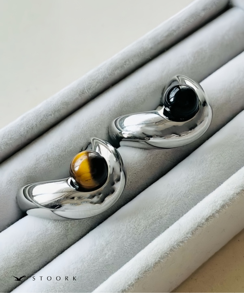 Volume Wave Stone Ring