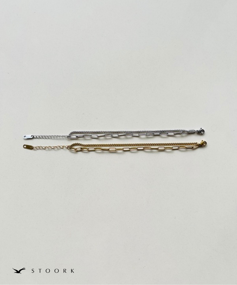 Double Chain Layered Bracelet
