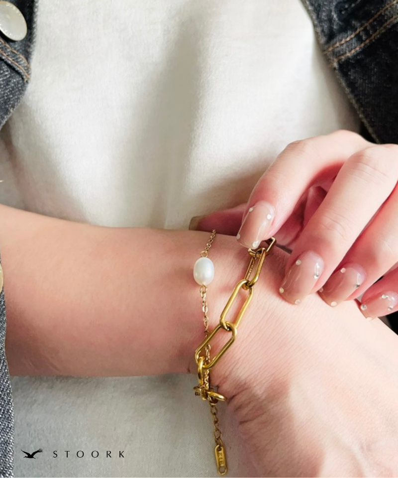 Pearl Double Chain Bracelet