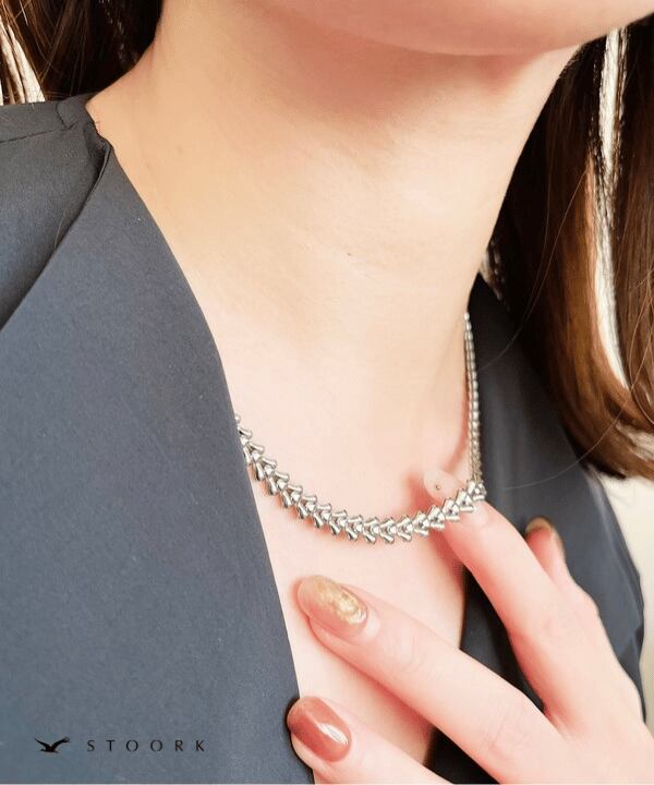 【再入荷】Filled Leaf Chain Necklace