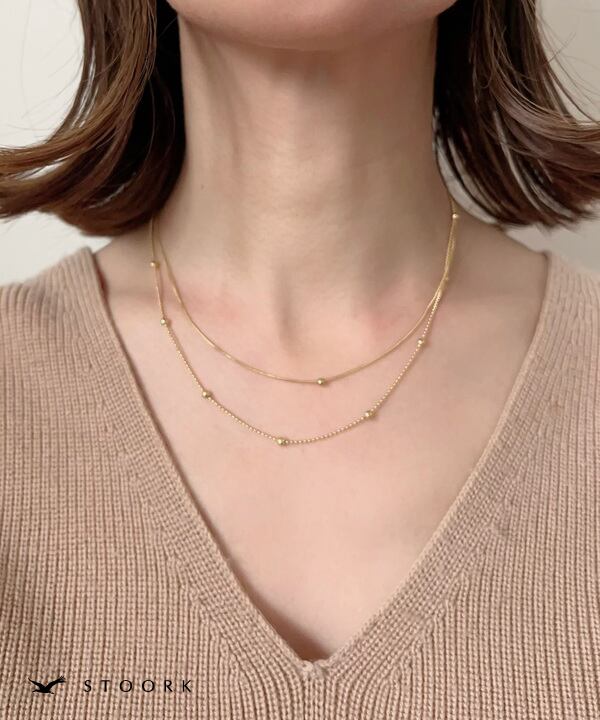 Dot Double Chain Necklace