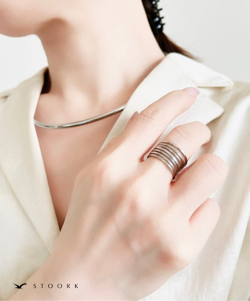 Layered Line Ring