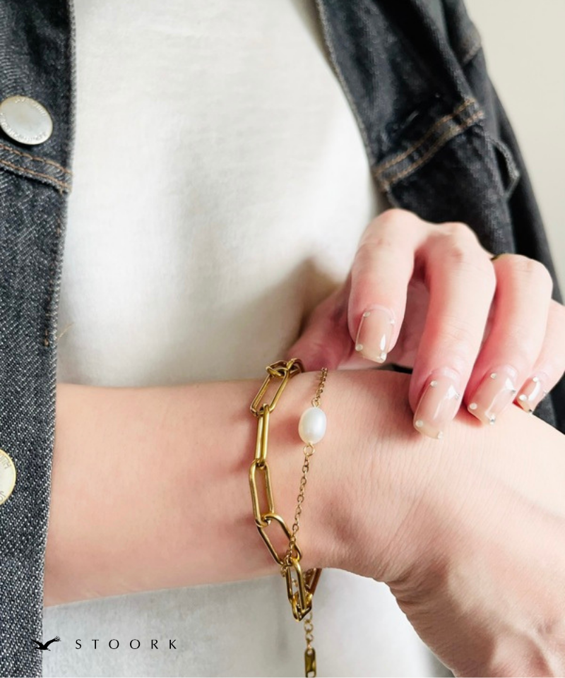 Pearl Double Chain Bracelet
