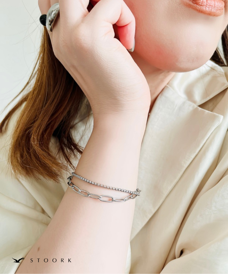 Double Chain Layered Bracelet