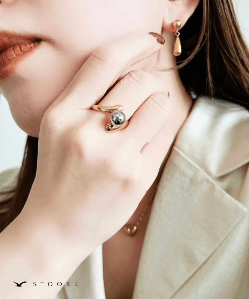 2Tone Ball Ring | 金属アレルギー対応アクセサリー通販ショップstoork(ストーク)
