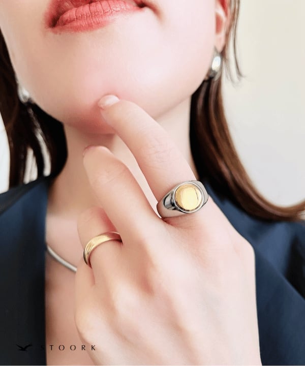 2tone Oval Ring | 金属アレルギー対応アクセサリー通販ショップ