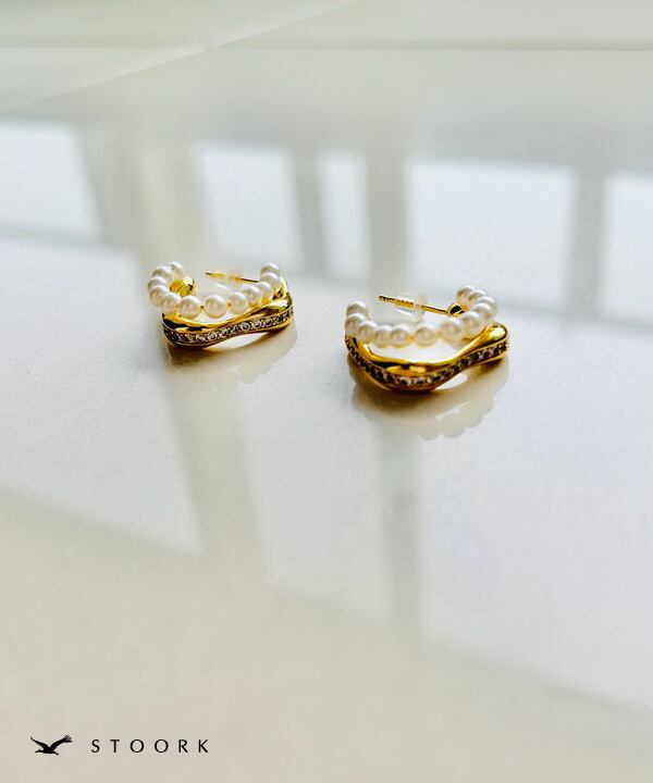 s925 Pearl Zirconia Pierce