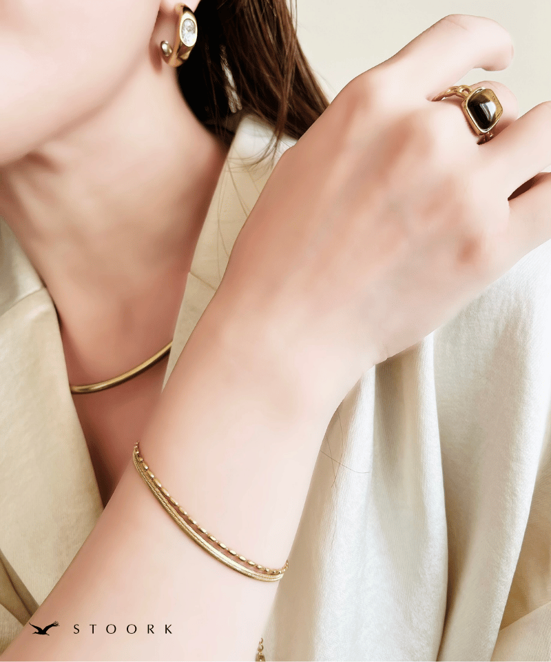 316L Rice & Snake Chain Bracelet - stoork