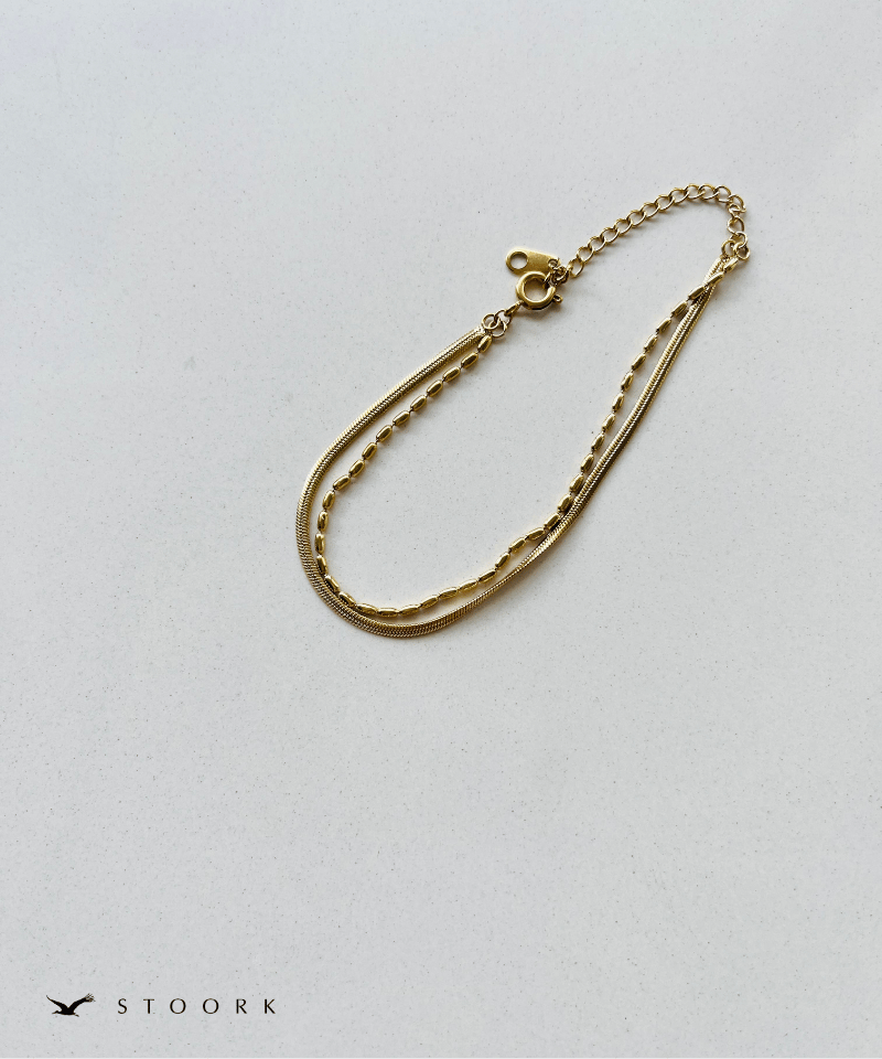 316L Rice & Snake Chain Bracelet - stoork