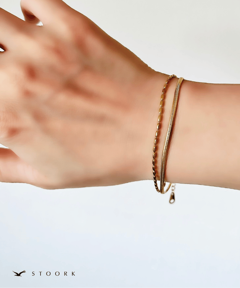 316L Rice & Snake Chain Bracelet - stoork