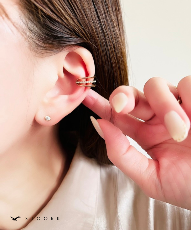 Triple Line Zircon Ear Cuff