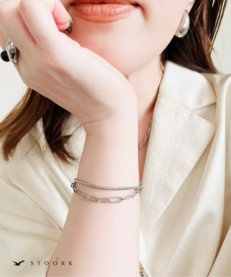 Double Chain Layered Bracelet