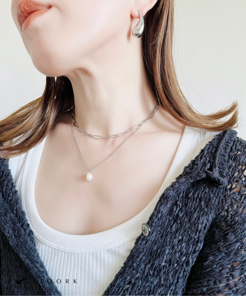 Dual Chain Pearl Necklace