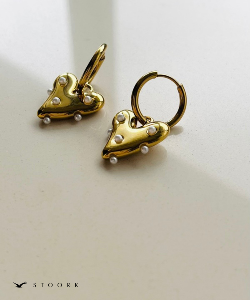 Pearl Dot Heart Pierce