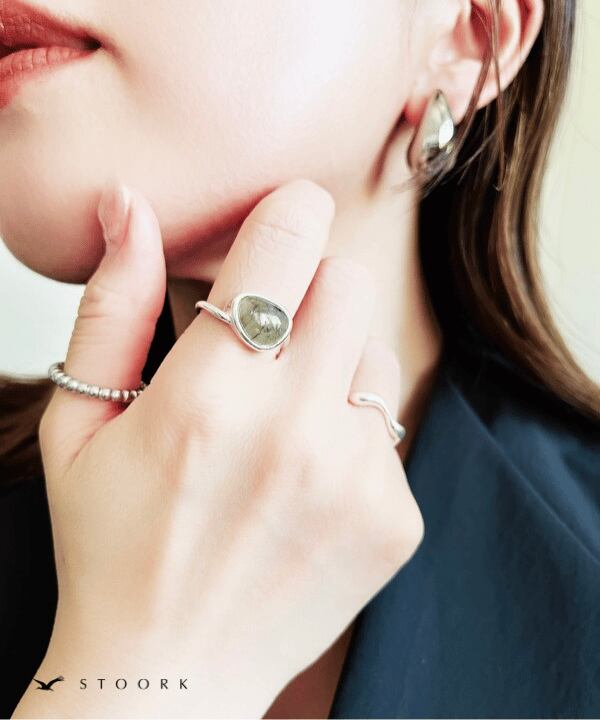 【再入荷】s925 Irregular Stone Ring