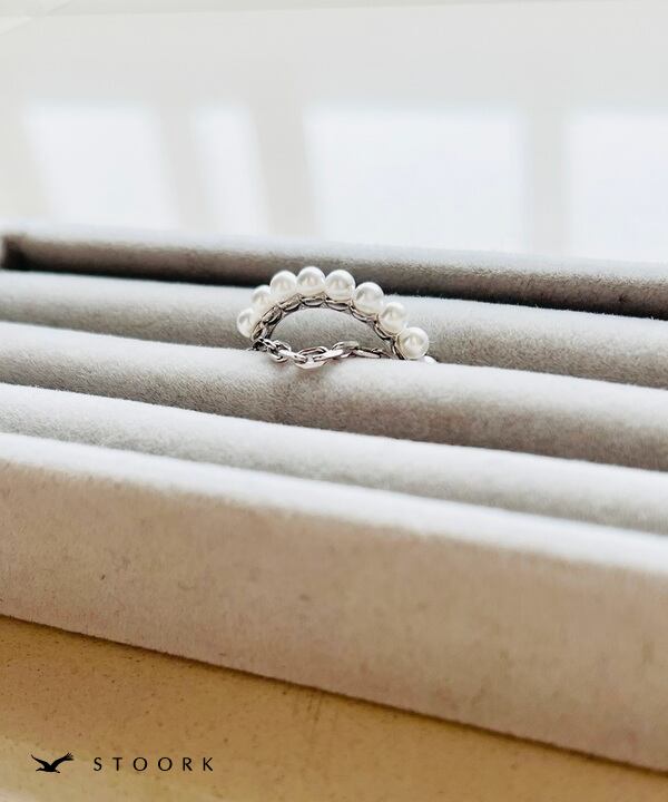 【再入荷】s925 Pearl Chain Ring