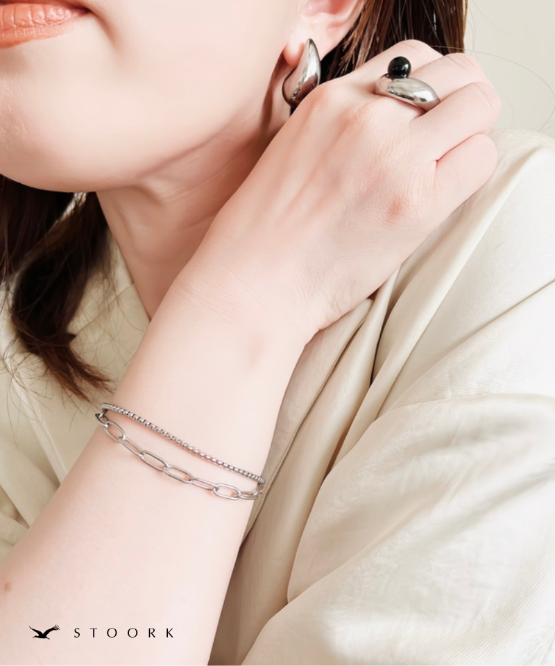 Double Chain Layered Bracelet
