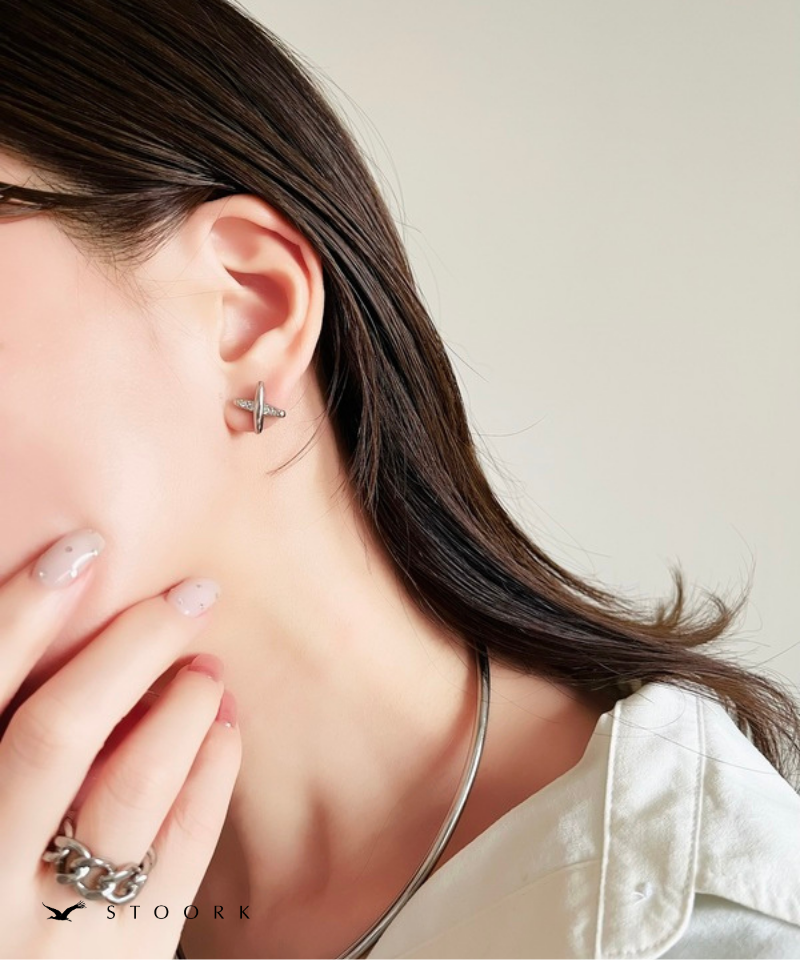 Cross Line Zircon Pierce