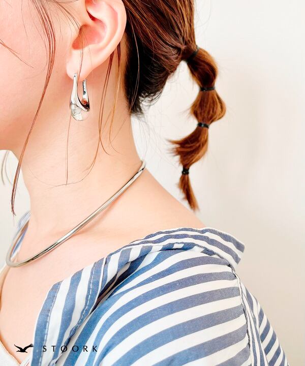 【再入荷】s925 Clear Metal Pierce