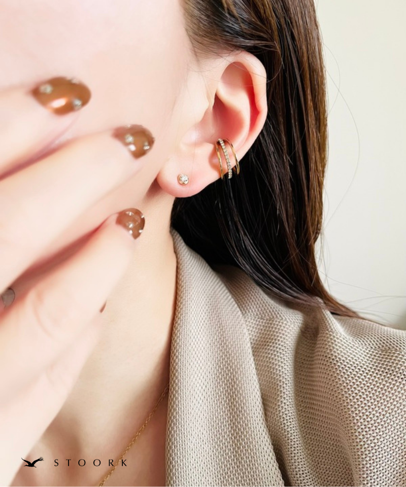Triple Line Zircon Ear Cuff