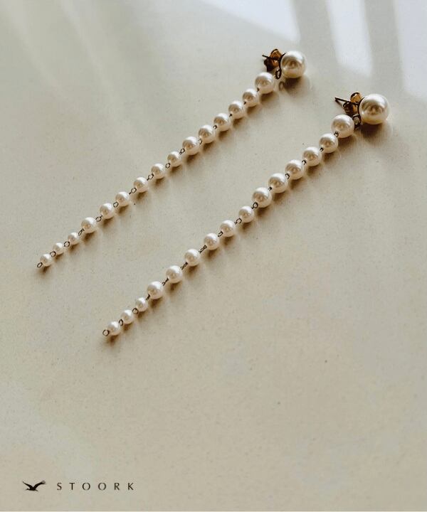 【再入荷】Pearl Long Chain Pierce
