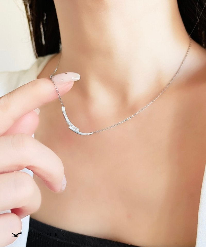 Zircon Cross Plate Necklace