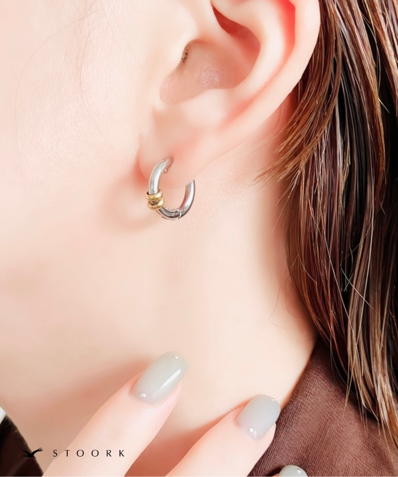 2Tone Hoop Earring
