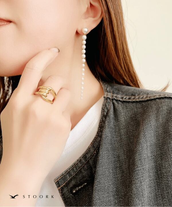 【再入荷】Pearl Long Chain Pierce