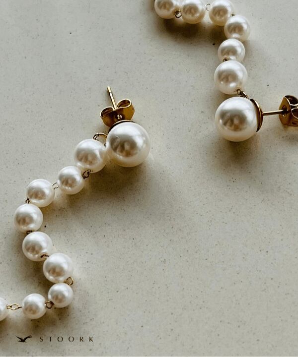【再入荷】Pearl Long Chain Pierce