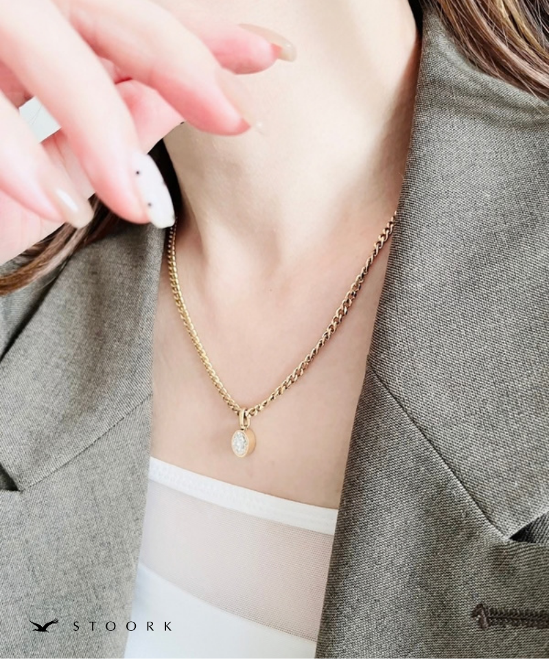 Oval Zirconia Chain Necklace