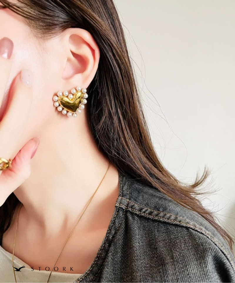 Pearl Frame Heart Pierce