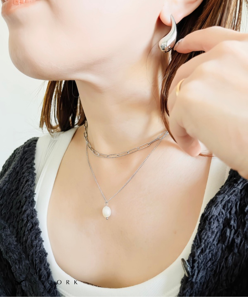 Dual Chain Pearl Necklace