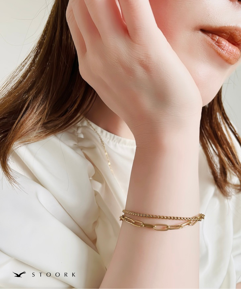 Double Chain Layered Bracelet