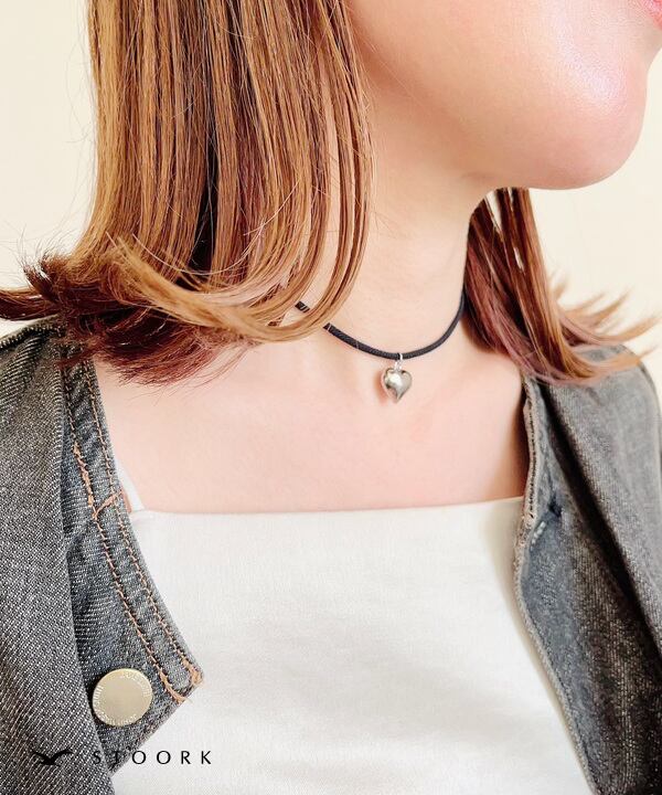 【再入荷】s925 Heart Choker