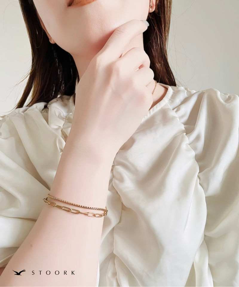 Double Chain Layered Bracelet