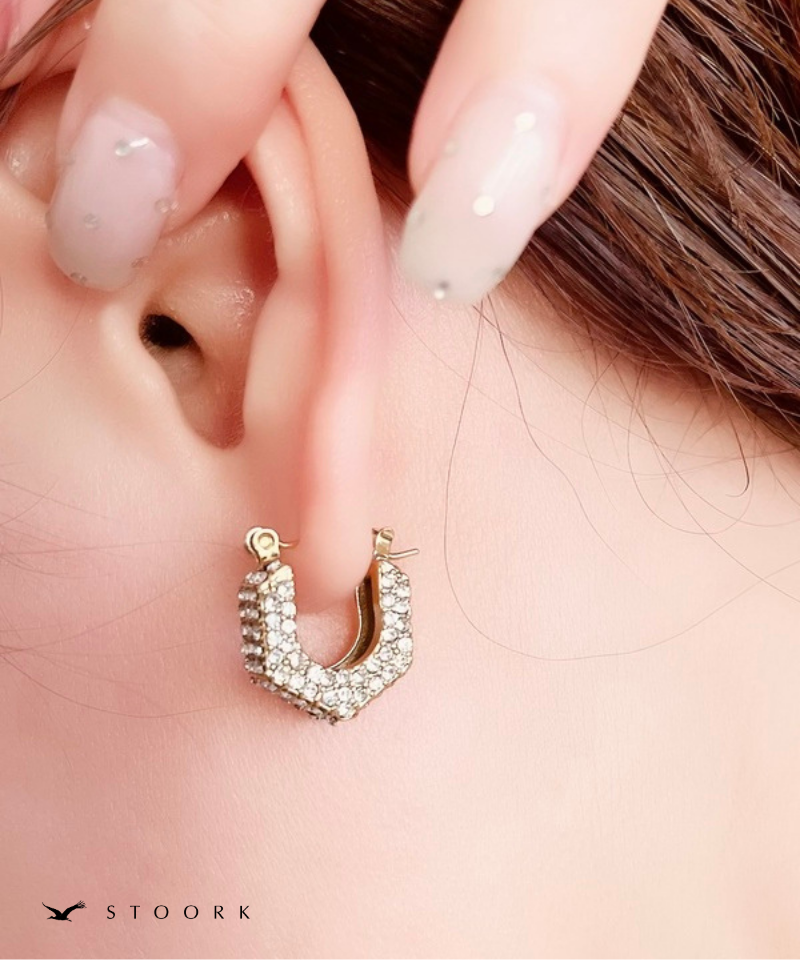 Glitz Hexagon Hoop Pierce