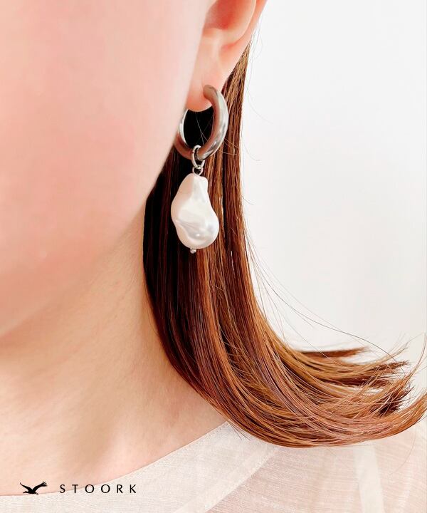 Baroque Pearl Hoop Pierce