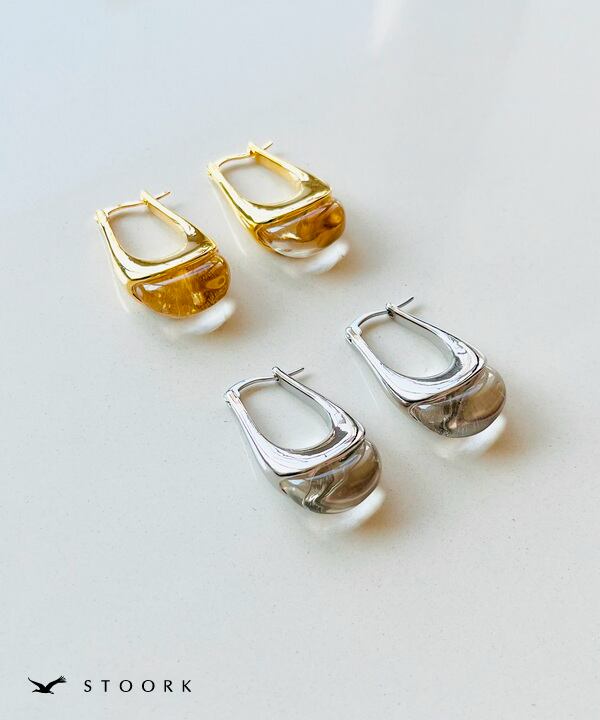 【再入荷】s925 Clear Metal Pierce