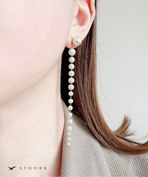 【再入荷】Pearl Long Chain Pierce