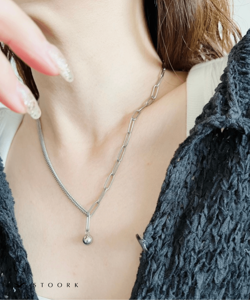 Asymmetry Ball Chain Necklace - stoork
