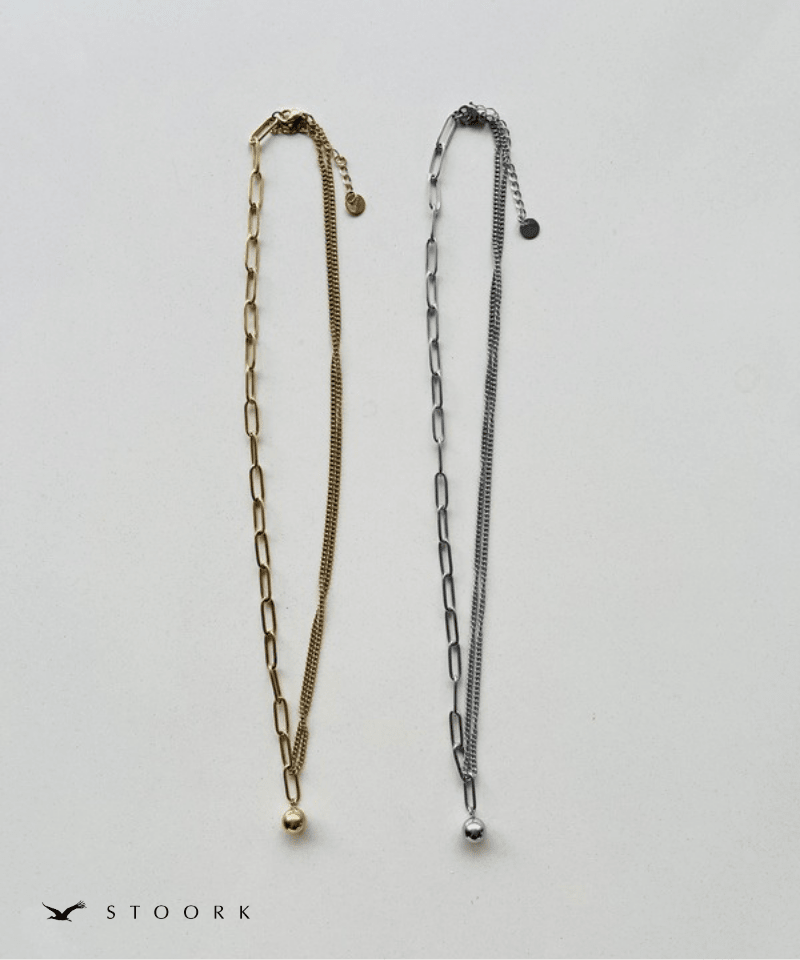 Asymmetry Ball Chain Necklace - stoork