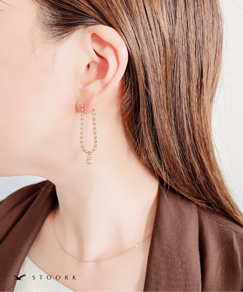Ball Chain Drop Stone Pierce - stoork